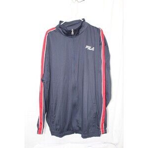 NWT Fila Men's Zip Up 4XLT NAVY BLUE Rhory Track Jacket - Red & White Stripes